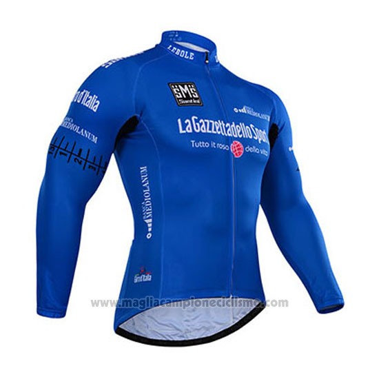 2015 Abbigliamento Ciclismo Giro d'Italia Blu Manica Lunga e Salopette